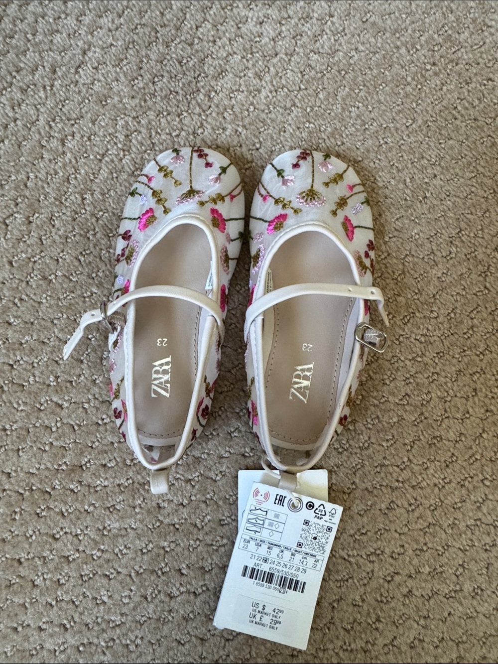 Zara Embroidered ballet flats